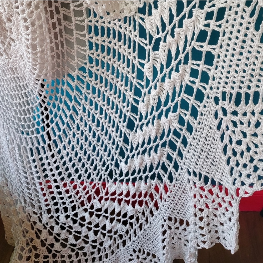 Handmade Crocheted Shawl with Train - Color Changing - Picture 2 of 8